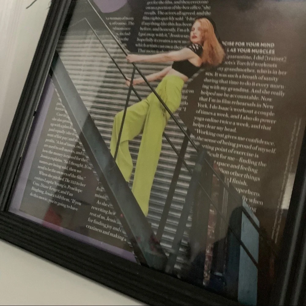 Jessica Chastain Lime Pants Editorial Collage Wall Art Bold Modern Fashion Print